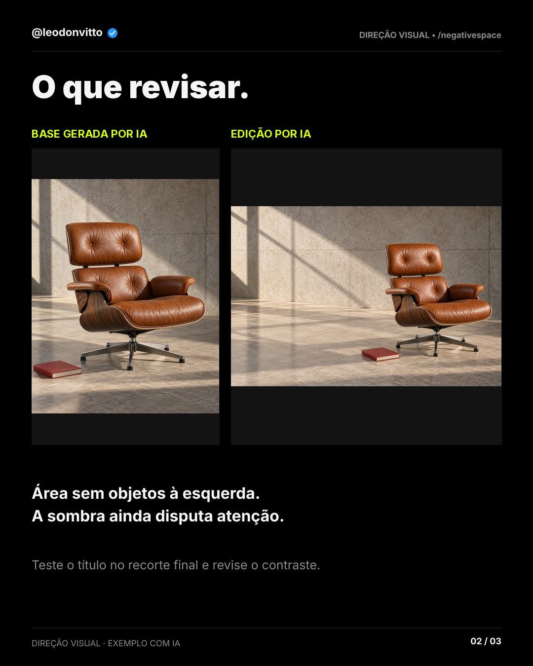 Dê espaço à mensagem. — slide 2 de 3
