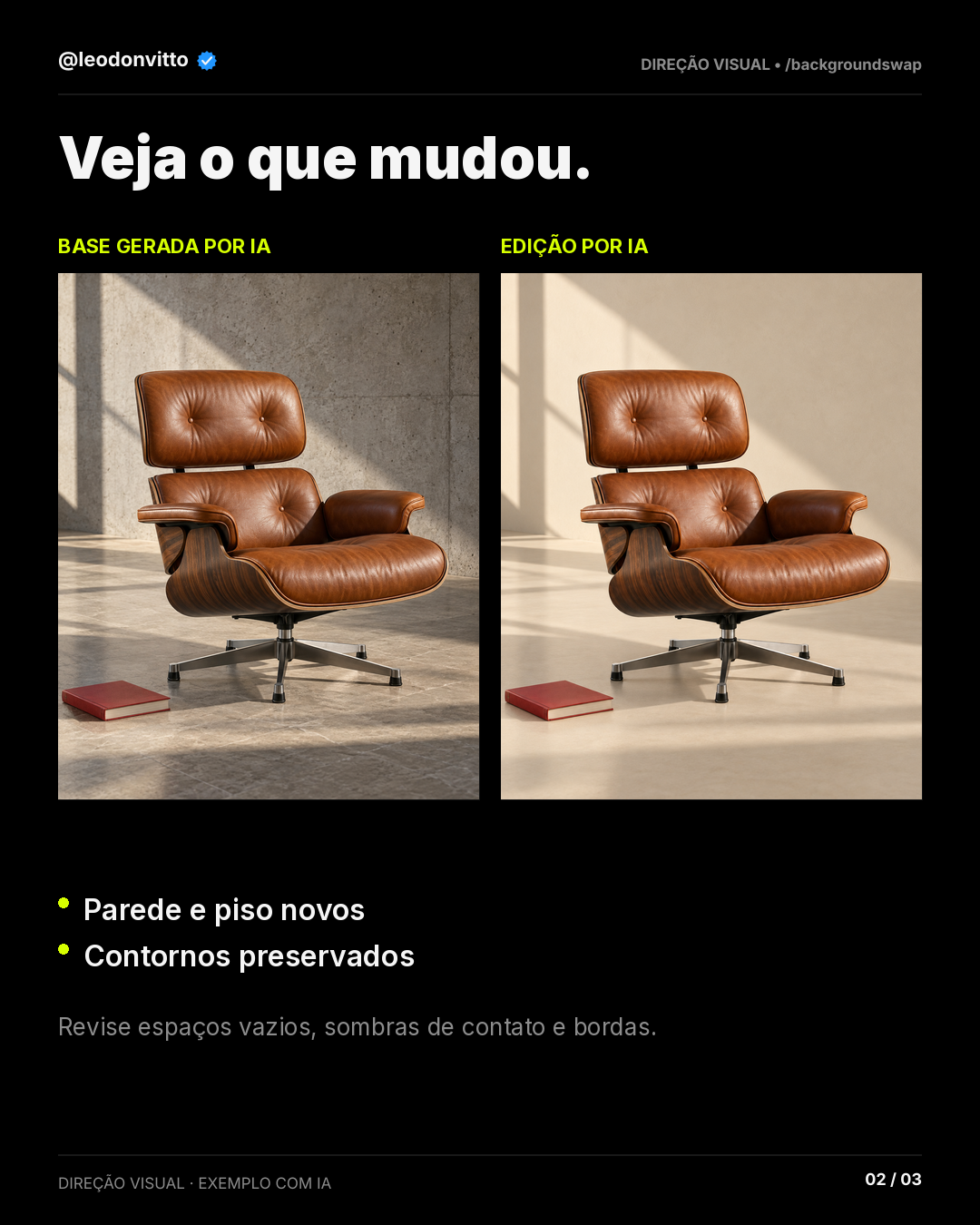 Outro fundo. Mesmo foco. — slide 2 de 3