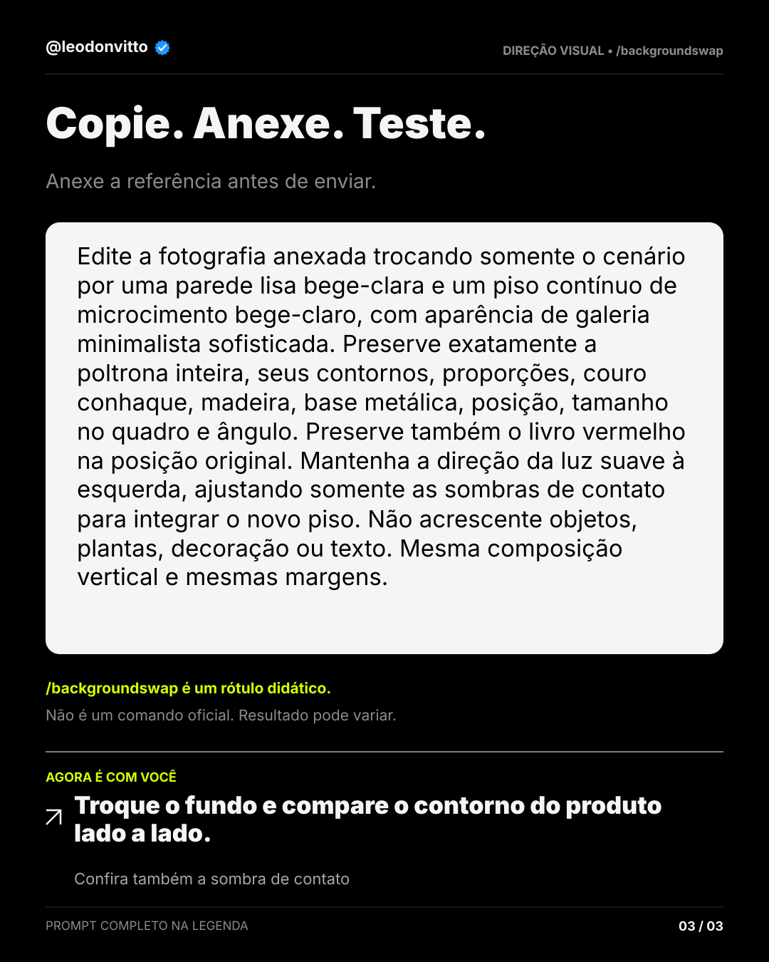 Outro fundo. Mesmo foco. — slide 3 de 3