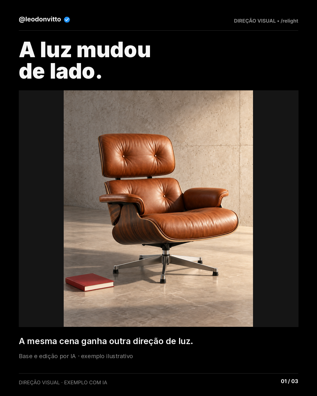 A luz mudou de lado. — slide 1 de 3