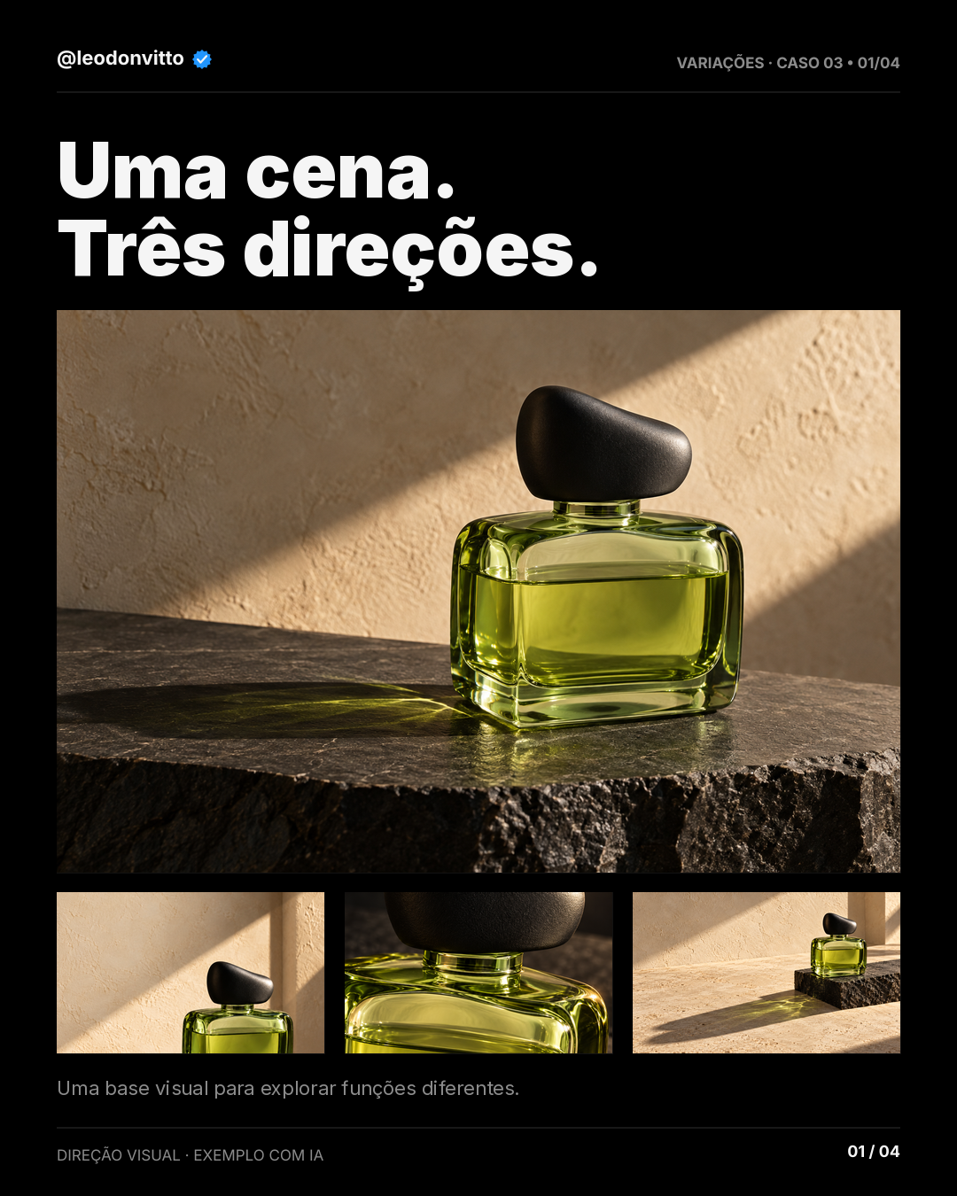Uma cena. Três direções. — slide 1 de 4