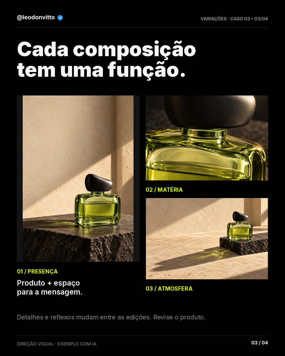 Uma cena. Três direções. — slide 3 de 4