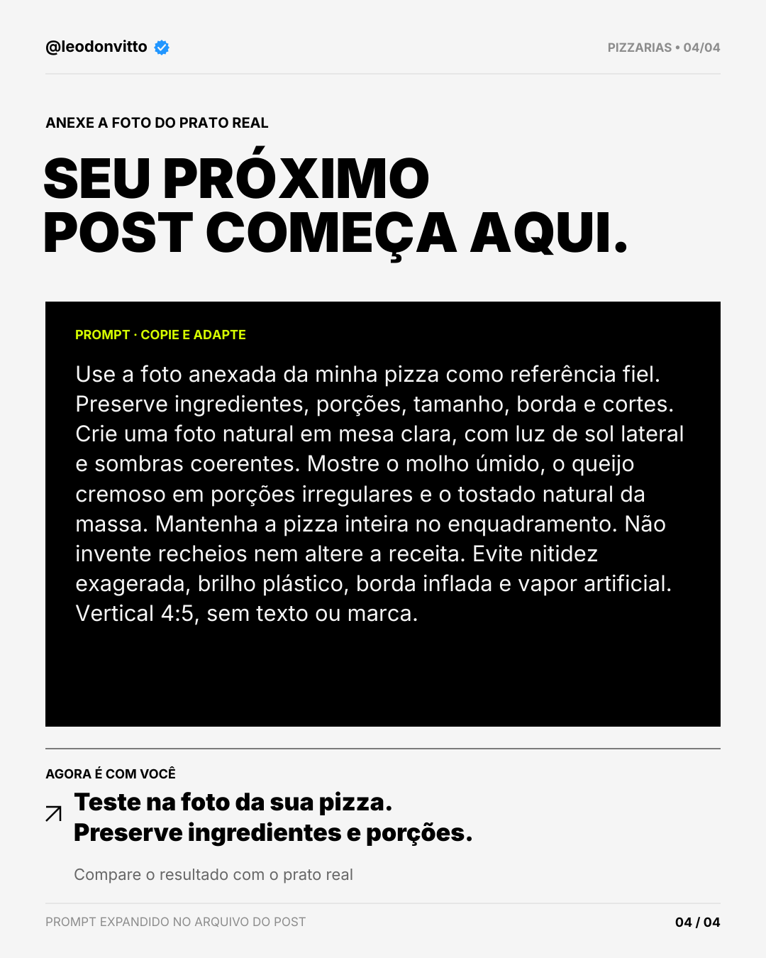 Pizza: luz de sol e textura natural. — slide 4 de 4