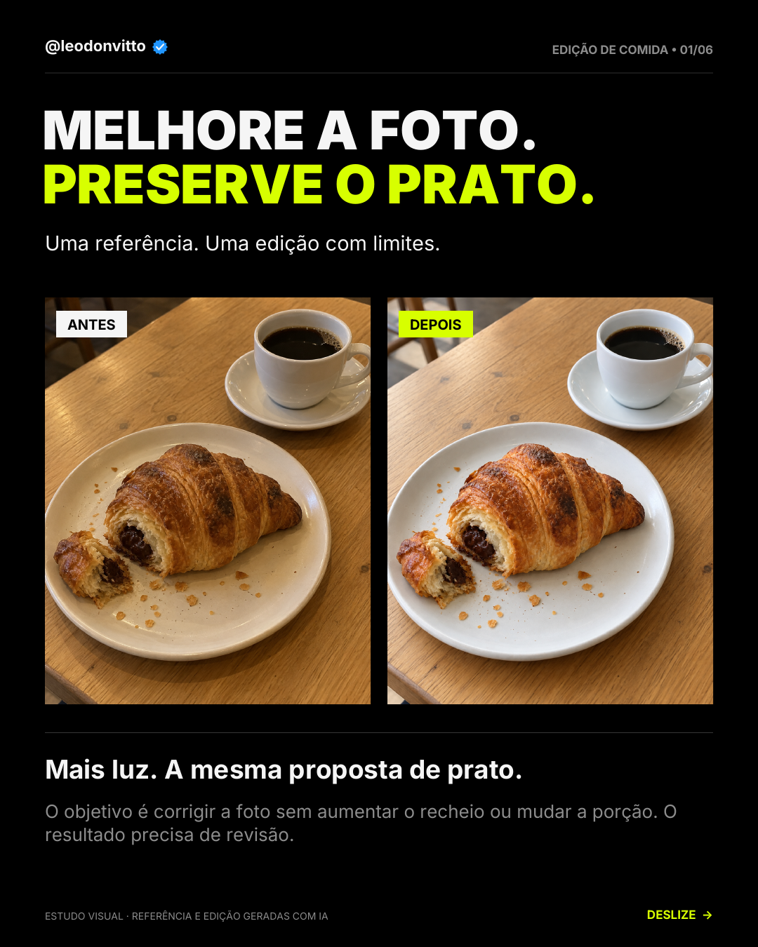 Melhore a foto. Preserve o prato. — slide 1 de 6