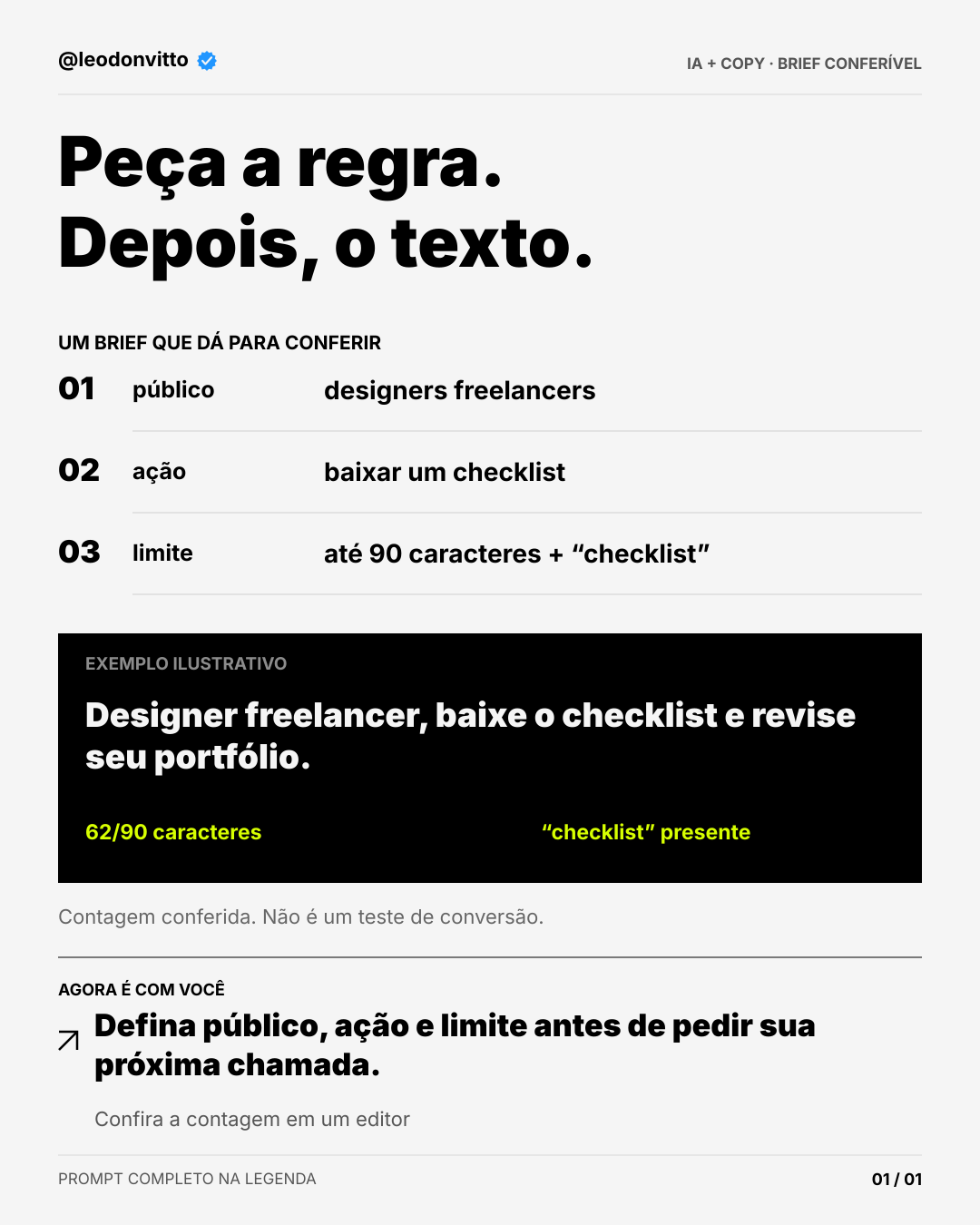 Peça a regra antes do texto. — slide 1 de 1