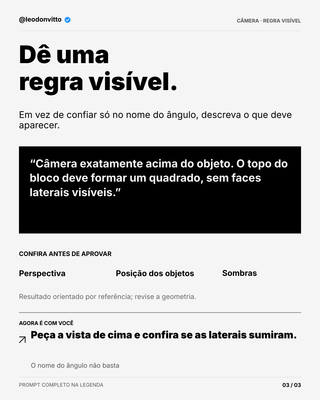 Mude a câmera. mude a cena. — slide 3 de 3