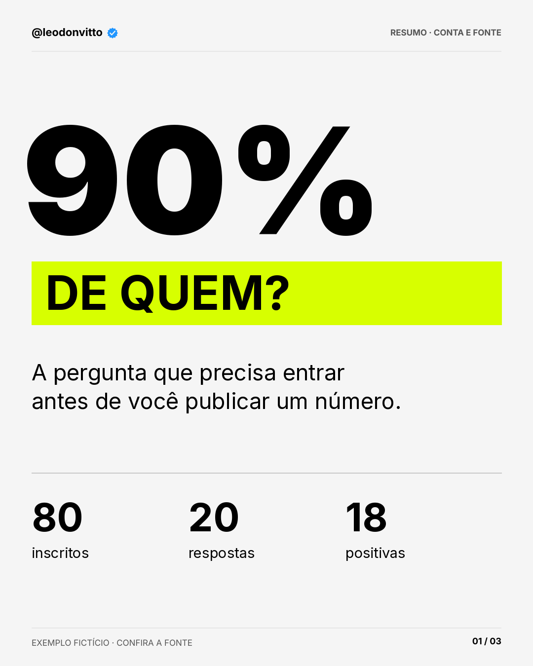 90% de quem? — slide 1 de 3