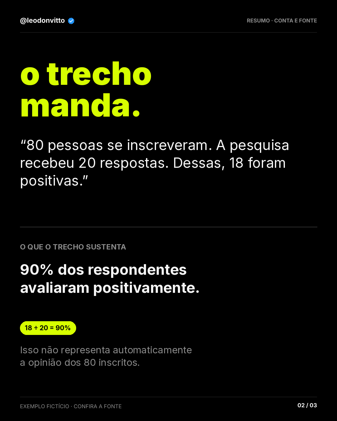 90% de quem? — slide 2 de 3