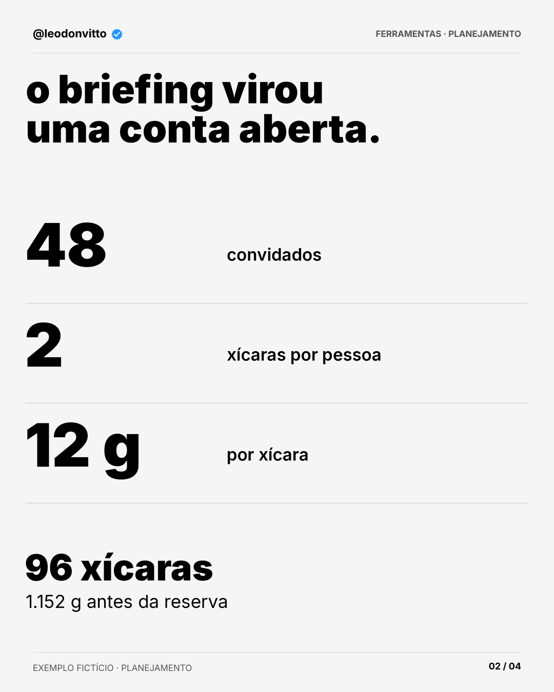 48 pessoas. quanto café? — slide 2 de 4