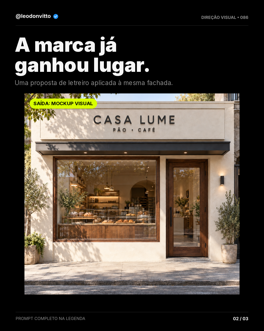 Fachada → simulação de letreiro — slide 2 de 3