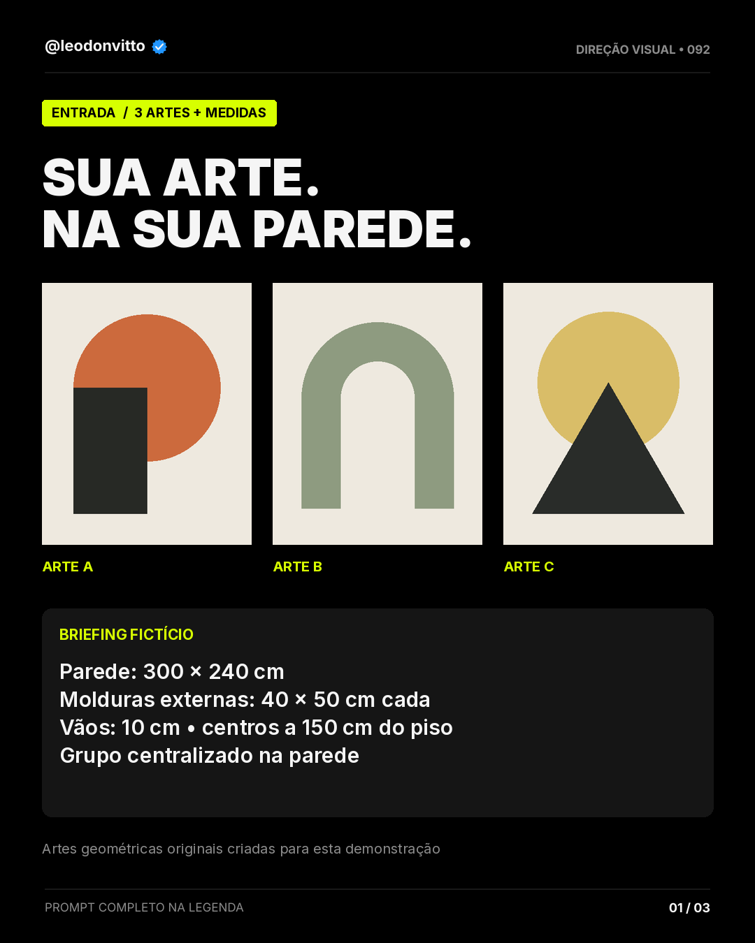 Artes e medidas → galeria de parede — slide 1 de 3