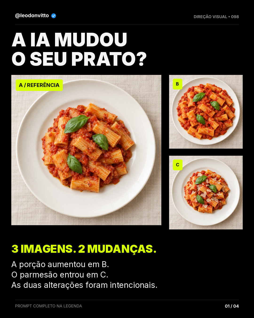Auditoria de fidelidade do prato — slide 1 de 4