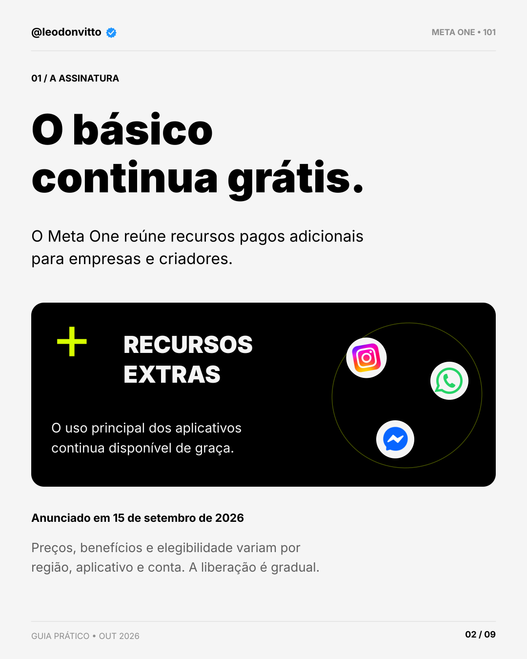 Meta One: o que muda no Instagram? — slide 2 de 9